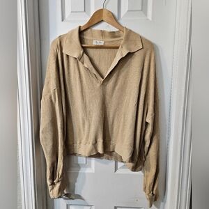 Waffle Polo Sweatshirt Bare by Charlie Holiday